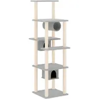 vidaXL Kattenmeubel met sisal krabpalen 169 cm lichtgrijs