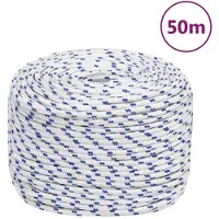 vidaXL Boot touw 8 mm 50 m polypropyleen wit