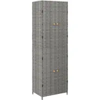 vidaXL Tuinkast 59x40x180 cm poly rattan grijs