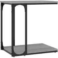 vidaXL Bijzettafel 50x35x52 cm bewerkt hout grijs sonoma eikenkleur