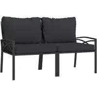 vidaXL Tuinstoelen met grijze kussens 2 st 62x75x79 cm staal
