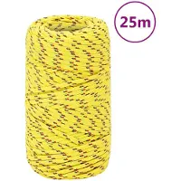 vidaXL Boottouw 2 mm 25 m polypropyleen geel