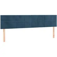 vidaXL Hoofdborden 180x5x78/88 cm fluweel donkerblauw