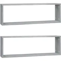 vidaXL Wandschappen kubus 2 st 80x15x26,5 cm bewerkt hout grijs sonoma