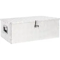 vidaXL Opbergbox 90x47x33,5 cm aluminium zilverkleurig