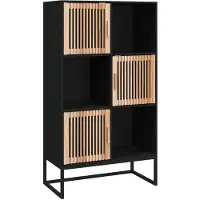 vidaXL Hoge kast 70x35x125 cm bewerkt hout zwart