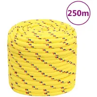 vidaXL Boottouw 16 mm 250 m polypropyleen geel