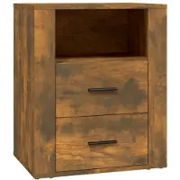 vidaXL Nachtkastje 50x36x60 cm bewerkt hout gerookt eikenkleurig