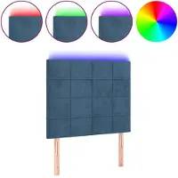 vidaXL Hoofdbord LED 80x5x118/128 cm fluweel donkerblauw