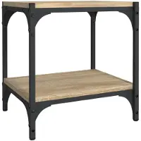 vidaXL Tv-meubel 40x33x41 cm bewerkt hout en staal sonoma eikenkleurig