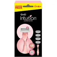 Wilkinson Intuition Wilkinson Sword Intuition Complete Care Scheersysteem voor vrouwen, Hydro-Boost-serum, starterspakket, 1 scheersysteem en 4 navulmesjes