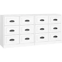vidaXL Dressoirs 2 st bewerkt hout wit