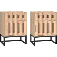 vidaXL Nachtkastjes 2 st 40x30x55,5 cm bewerkt hout en ijzer