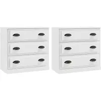 vidaXL Dressoirs 2 st bewerkt hout wit