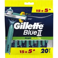 Gillette BlueII Plus Slalom Wegwerpmesjes - Voor Mannen - 20 stuks