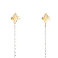 Go Dutch Label Oorknoppen leaf 'n pearls Goud