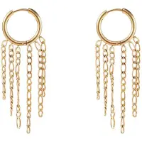 Go Dutch Label Oorhangers flat chain ring Goud