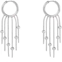 Go Dutch Label Oorhangers snake ball ring Zilver