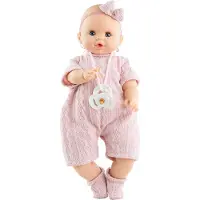 Paola Reina Sonia roze zonder mechanisme babypop meisje met kledij 36cm