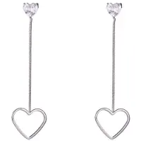 Go Dutch Label Oorknoppen double hart drop Zilver
