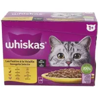 Whiskas 2x junior Multipack Gevogelte Selectie in Saus 12 x 85 gr