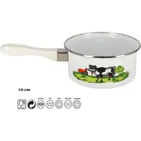 Gerimport Steelpan - Ø16 cm - geglazuurd - alle warmtebronnen - model Koe
