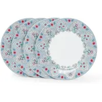 Pip studio Ontbijtbord Flower Festival Deco Light Blue 21 cm (Set van 4)