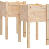 vidaXL Plantenbakken 2 st 40x40x70 cm massief grenenhout