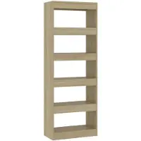 vidaXL Boekenkast/kamerscherm 60x30x166 cm bewerkt hout sonoma eiken