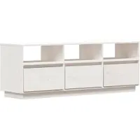 vidaXL Tv-meubel 140x37x50 cm massief grenenhout wit