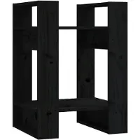 vidaXL Boekenkast/kamerscherm 41x35x57 cm massief grenenhout zwart
