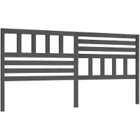 vidaXL Hoofdbord 206x4x100 cm massief grenenhout grijs