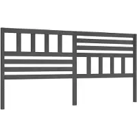 vidaXL Hoofdbord 186x4x100 cm massief grenenhout grijs