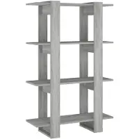 vidaXL Boekenkast/kamerscherm 80x30x123,5 cm grijs sonoma eikenkleurig