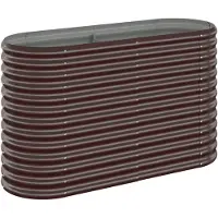 vidaXL Plantenbak 114x40x68 cm gegalvaniseerd staal bruin