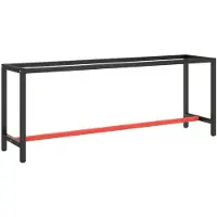 vidaXL Werkbankframe 210x50x79 cm metaal matzwart en matrood