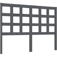 vidaXL Hoofdbord 125,5x4x100 cm massief grenenhout grijs