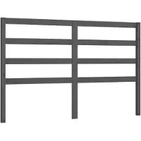 vidaXL Hoofdbord 146x4x100 cm massief grenenhout grijs