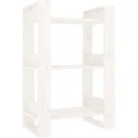 vidaXL Boekenkast/kamerscherm 60x35x91 cm massief grenenhout wit