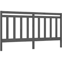 vidaXL Hoofdbord 186x4x100 cm massief grenenhout grijs