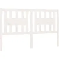 vidaXL Hoofdbord 146x4x100 cm massief grenenhout wit