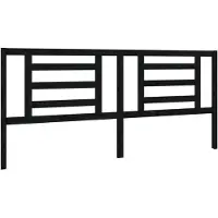 vidaXL Hoofdbord 206x4x100 cm massief grenenhout zwart