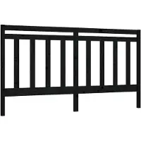 vidaXL Hoofdbord 186x4x100 cm massief grenenhout zwart
