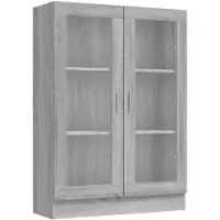 vidaXL Vitrinekast 82,5x30,5x115 cm bewerkt hout grijs sonoma eiken