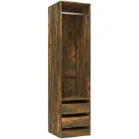 vidaXL Kledingkast met lades, gerookt eikenhout, 50x50x200 cm