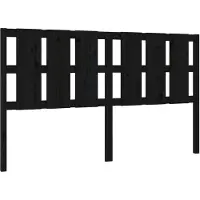 vidaXL Hoofdbord 165,5x4x100 cm massief grenenhout zwart