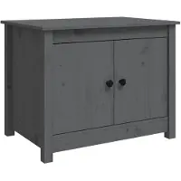 vidaXL Salontafel 71x49x55 cm massief grenenhout grijs