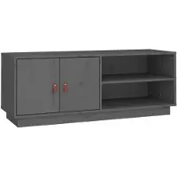vidaXL Tv-meubel 105x34x40 cm massief grenenhout grijs