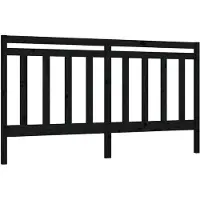 vidaXL Hoofdbord 206x4x100 cm massief grenenhout zwart