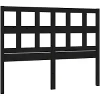 vidaXL Hoofdbord 205,5x4x100 cm massief grenenhout zwart